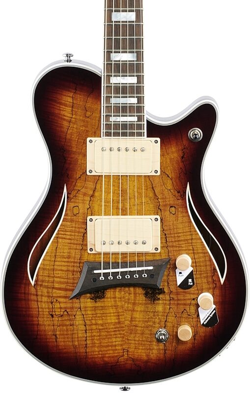Michael Kelly Hybrid Special Electric Guitar, Pau Ferro Fingerboard, Spalted Maple Burst, Body Straight Front