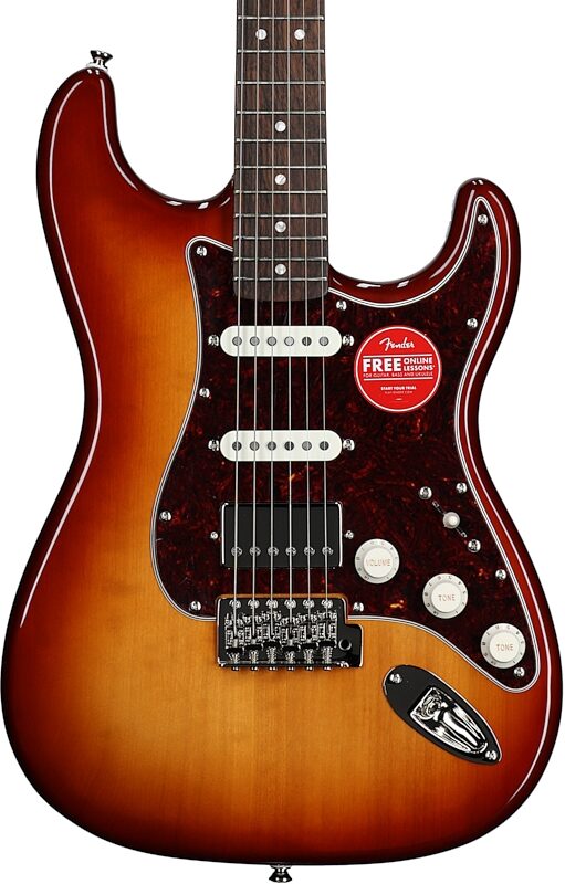 Squier Limited Edition Classic Vibe '60s Stratocaster HSS Electric Guitar, Laurel Fingerboard, Sienna Sunburst, Body Straight Front