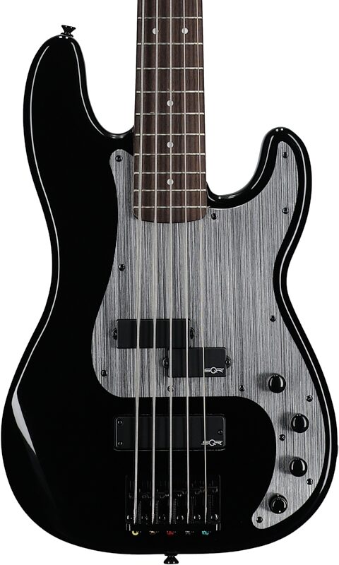 Squier Contemporary Active Precision Bass PH V 5-String Bass Guitar, with Laurel Fingerboard, Black, Body Straight Front