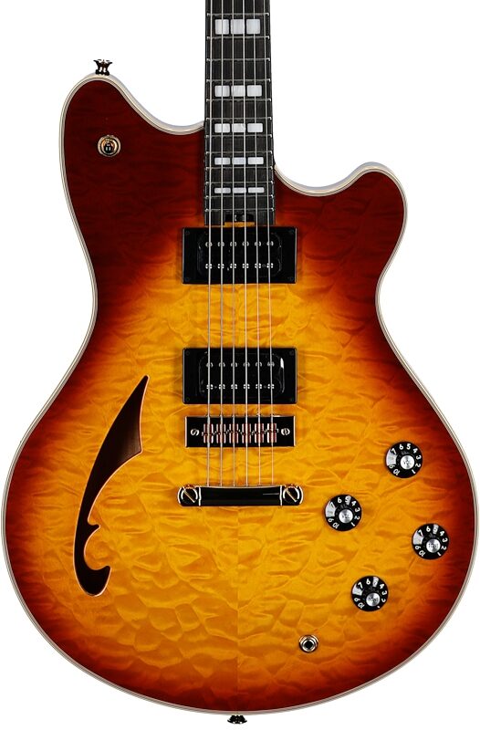 EVH Eddie Van Halen SA-126 Special Quilted Maple Electric Guitar (with Case), Tobacco Burst, Tobacco Burst, Body Straight Front