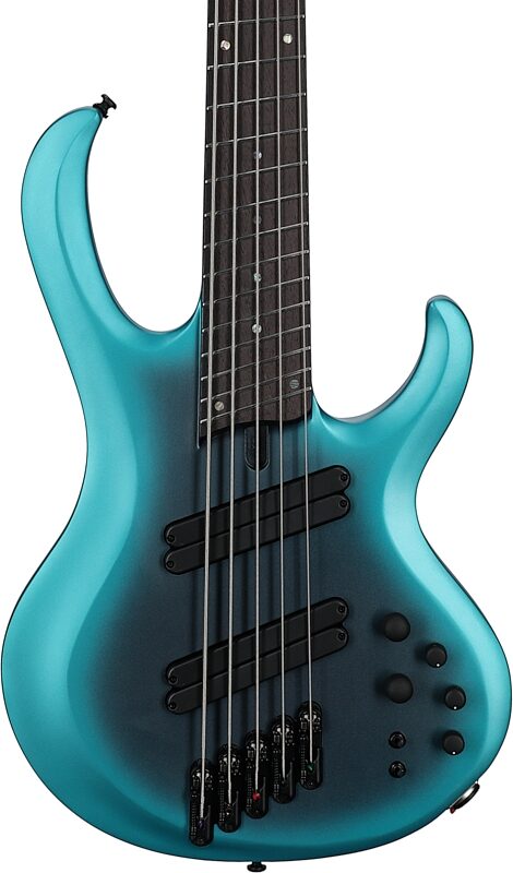 Ibanez BTB605MS Multi-Scale Bass Guitar, 5-String (with Case), Cerulean Aura, Body Straight Front