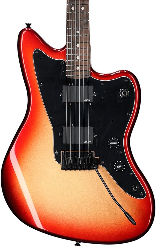 Squier Contemporary Active Jazzmaster HH Electric Guitar, with Laurel Fingerboard, Sunset Metallic, Body Straight Front