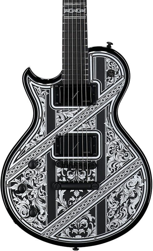 Schecter Solo II Przym Palladium Electric Guitar, Left-Handed, Gloss Black, Body Straight Front