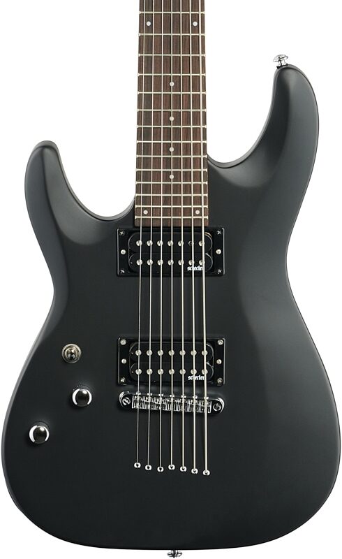 Schecter C-7 Deluxe Left-Handed Electric Guitar, Satin Black, Body Straight Front