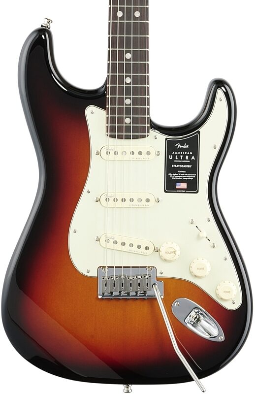 Fender American Ultra Stratocaster Electric Guitar, Rosewood Fingerboard (with Case), Ultraburst, Body Straight Front