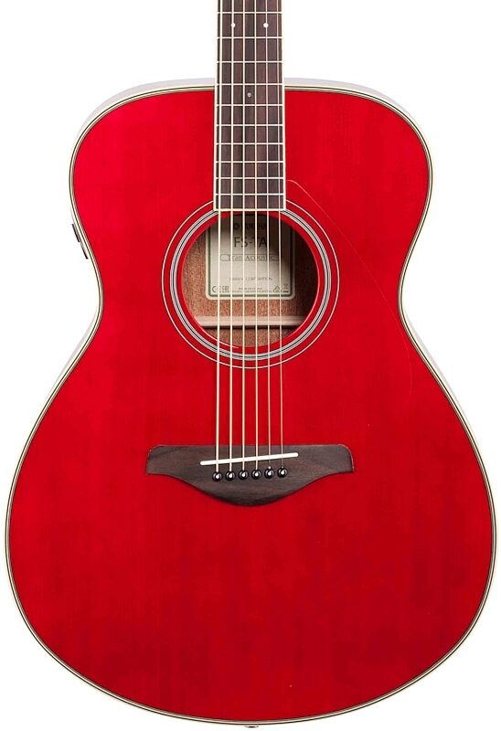 Yamaha FS-TA Concert TransAcoustic Acoustic-Electric Guitar, Ruby Red, Body Straight Front