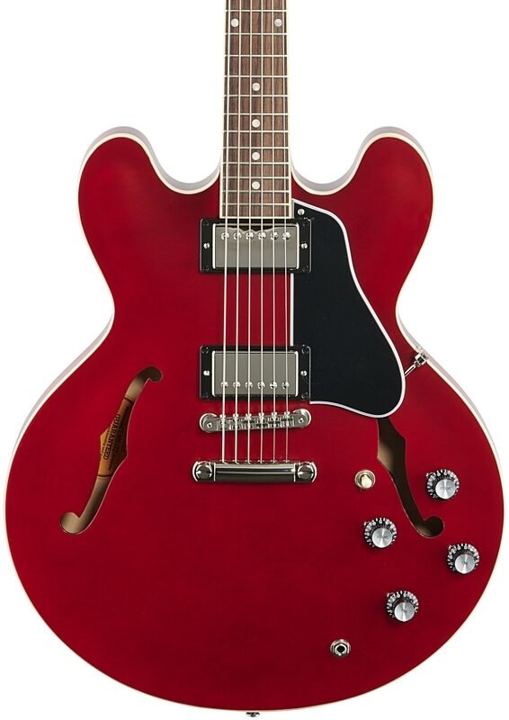 Gibson ES-335 Dot Satin Electric Guitar (with Case), Cherry, Body Straight Front
