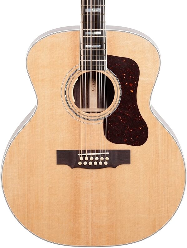 Guild F-512E Acoustic-Electric Guitar, 12-String (with Case), Natural, Body Straight Front