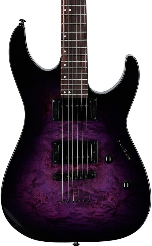 ESP LTD M-200DX Electric Guitar, Purple Burst, Body Straight Front