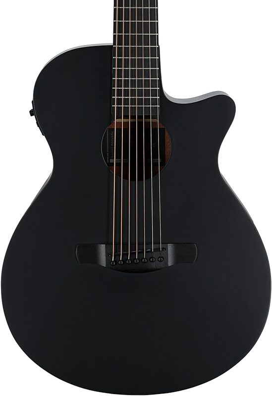 Ibanez AEG721 Acoustic-Electric Guitar, Black Out, Body Straight Front