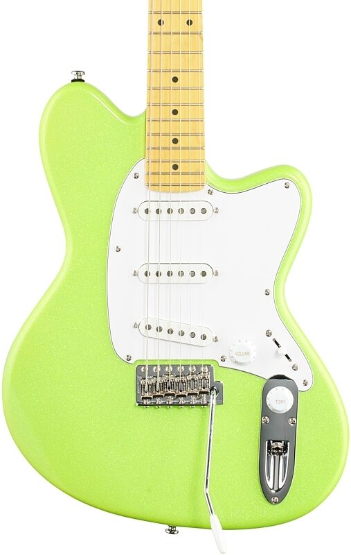 Ibanez Yvette Young YY10 Electric Guitar, Slime Green Sparkle, Body Straight Front