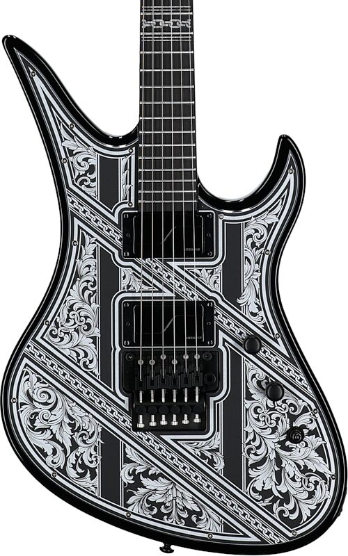 Schecter Avenger FR Przym Palladium Electric Guitar, Gloss Black, Body Straight Front