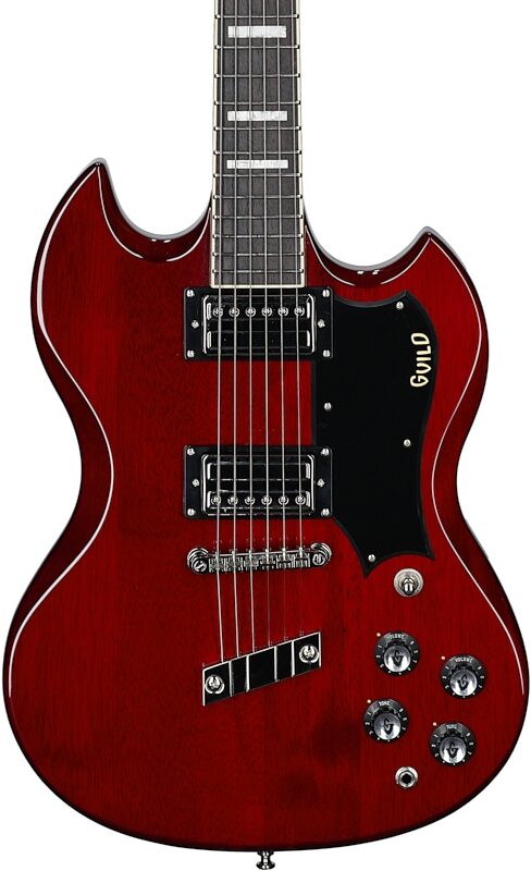 Guild Polara Deluxe Electric Guitar, Cherry Red, Body Straight Front