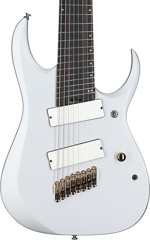 Ibanez RGDMS8 Multi-Scale Electric Guitar, 8-String, Clear Silver Metallic, Body Straight Front