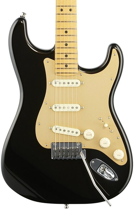 Fender American Ultra Stratocaster Electric Guitar, Maple Fingerboard (with Case), Texas Tea, Body Straight Front