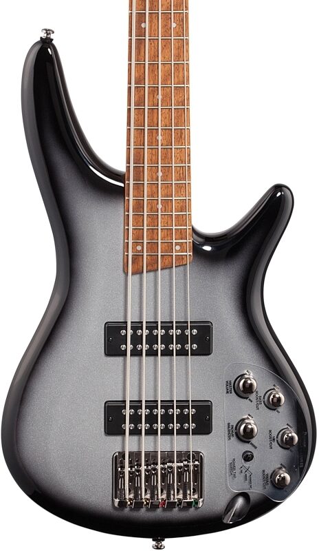 Ibanez SR305E Electric Bass, 5-String, Silver Sunburst, Body Straight Front