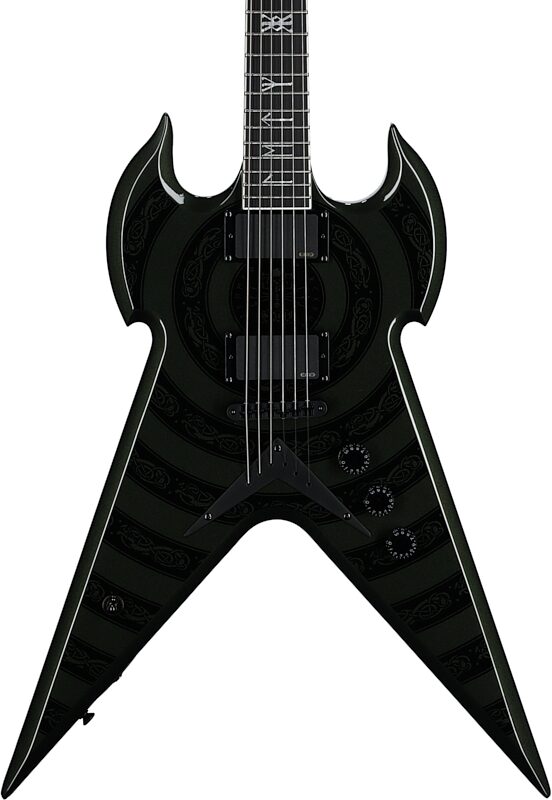 Wylde Audio Warhammer FR Electric Guitar, Norse Dragon BE Green, Body Straight Front