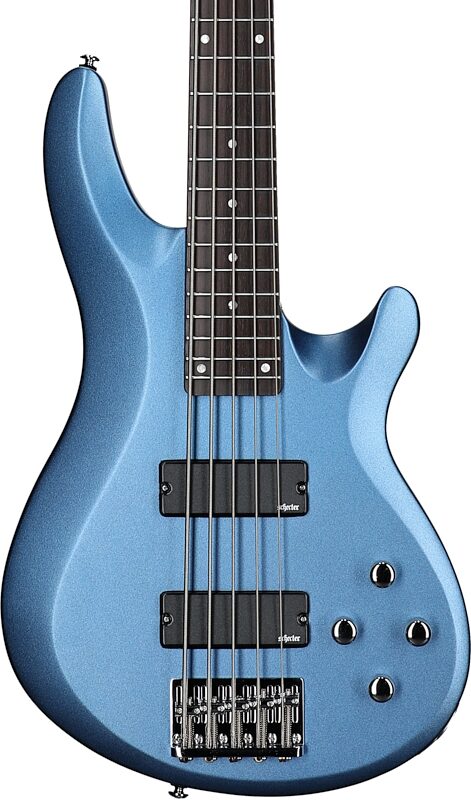 Schecter C-5 Deluxe Electric Bass, Satin Metallic Light Blue, Body Straight Front