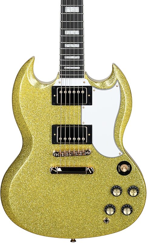 Epiphone Exclusive SG Custom Electric Guitar, Gold Sparkle, Body Straight Front