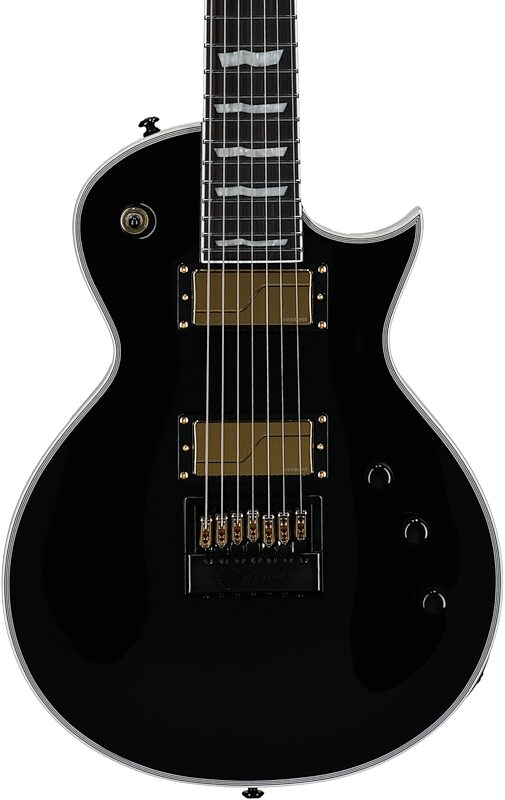 ESP LTD Deluxe EC-1007 Baritone Evertune Electric Guitar, Black, Body Straight Front