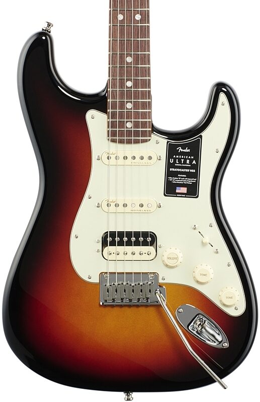 Fender American Ultra Stratocaster HSS Electric Guitar, Rosewood Fingerboard (with Case), Ultraburst, Body Straight Front