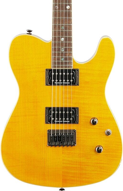Fender Custom Telecaster FMT HH Electric Guitar, with Laurel Fingerboard, Amber, Body Straight Front