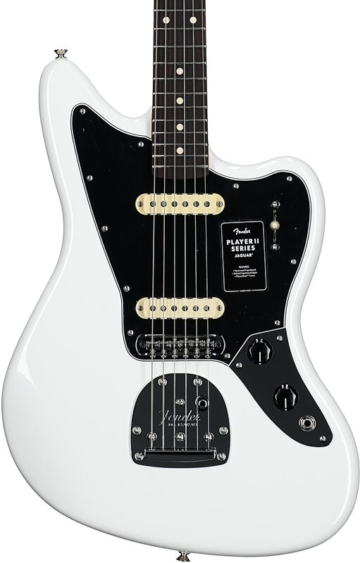 Fender Player II Jaguar Electric Guitar, with Rosewood Fingerboard, Polar White, Body Straight Front