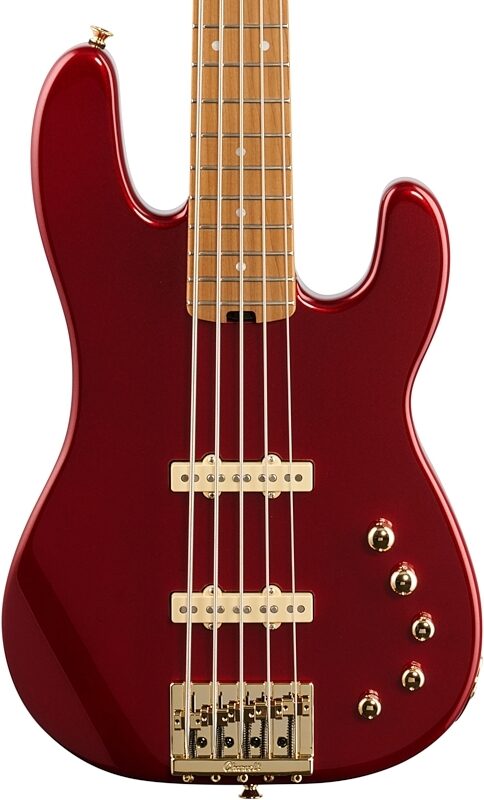 Charvel Pro-Mod San Dimas JJ V Electric Bass, 5-String, Candy Apple Red, Body Straight Front