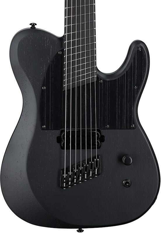 Schecter PT7MS Black Ops Electric Guitar, 7-String, Satin Black Open Pore, Body Straight Front