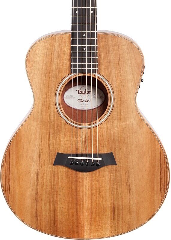 Taylor GS Mini-e Koa Acoustic-Electric Guitar, Left-Handed (with Gig Bag), New, Body Straight Front