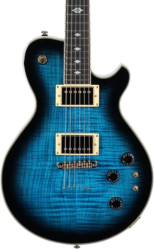 Michael Kelly Limited Modshop Narrow Body Design Patriot Electric Guitar, Blue Burst, Body Straight Front