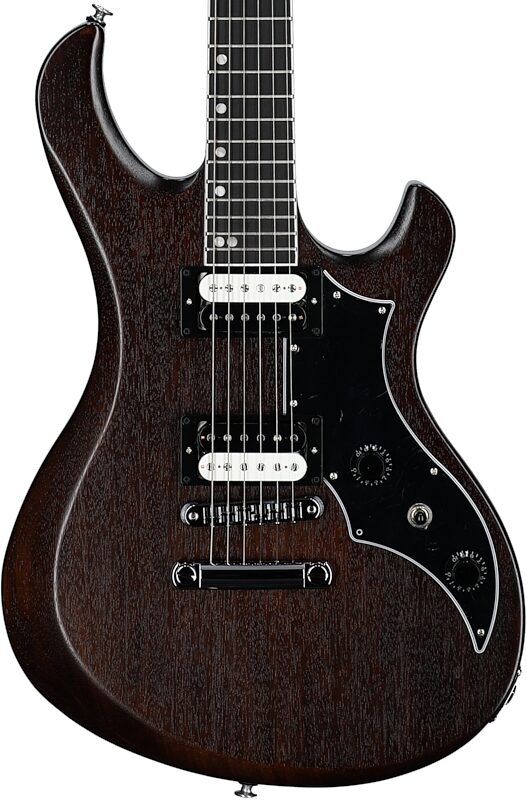 Gibson Victory Electric Guitar (with Case), Dark Walnut Satin, Body Straight Front