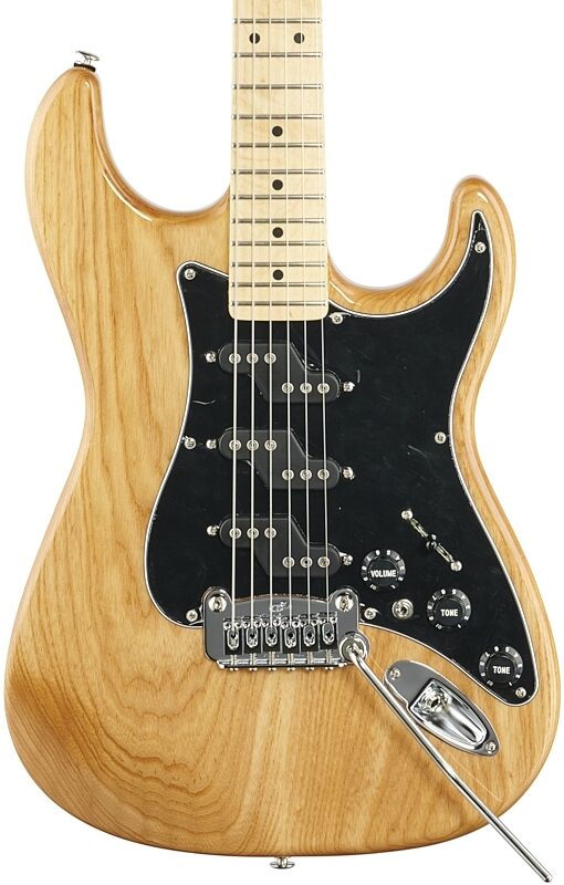 G&L Fullerton Deluxe Comanche Electric Guitar (with Gig Bag), Natural Ash, Body Straight Front