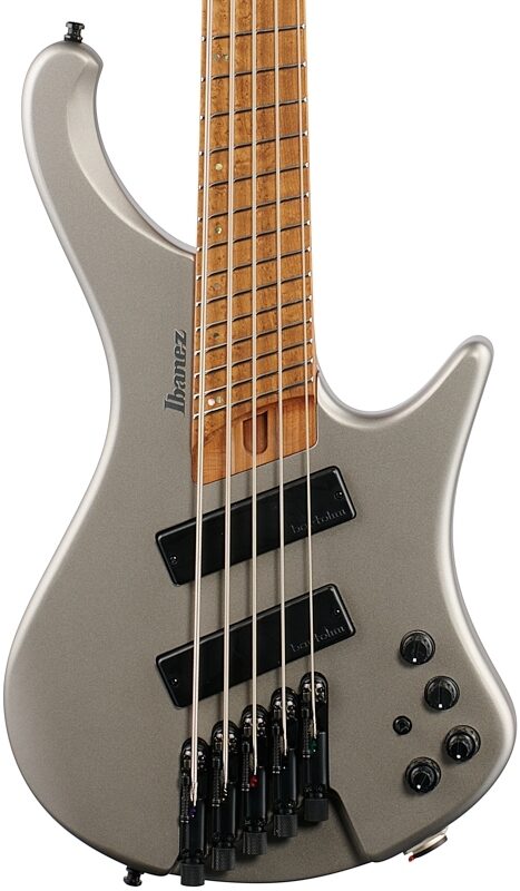 Ibanez EHB1005SMS Electric Bass, 5-String (with Gig Bag), Metallic Gray Matte, Body Straight Front