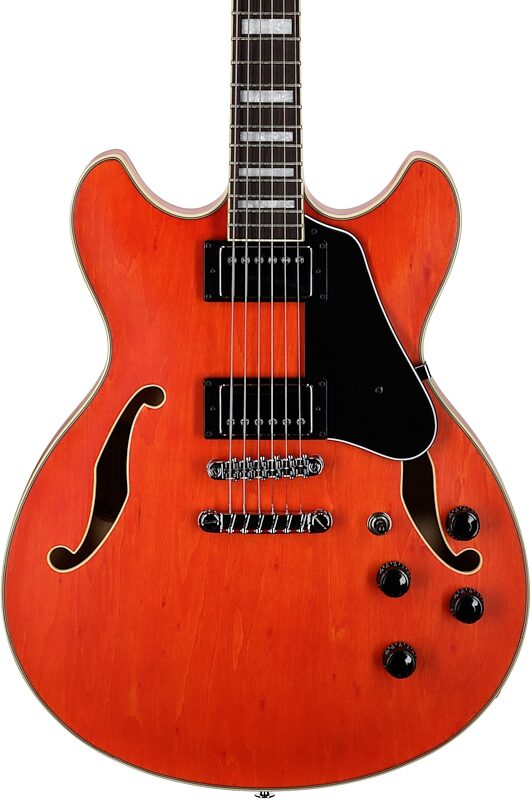 Ibanez AS73 Artcore Semi-Hollow Electric Guitar, Transparent Tangerine Flat, Body Straight Front