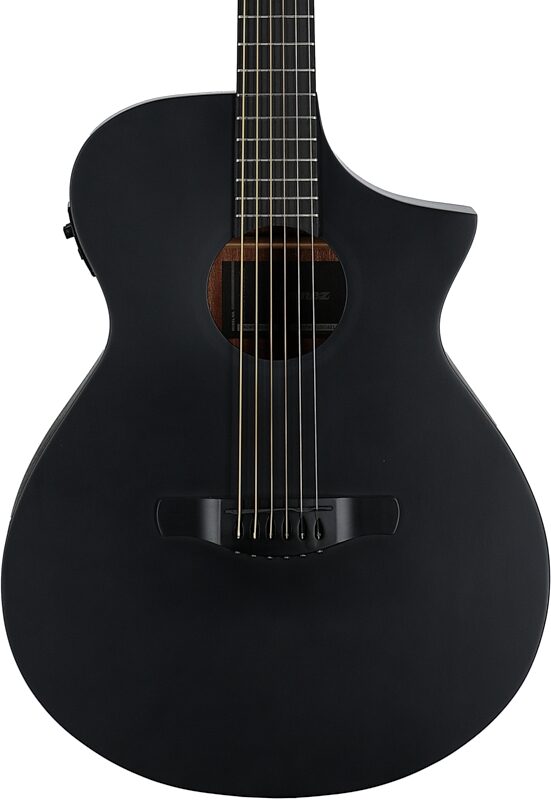 Ibanez AEWC621 Acoustic-Electric Guitar, Black Out, Body Straight Front