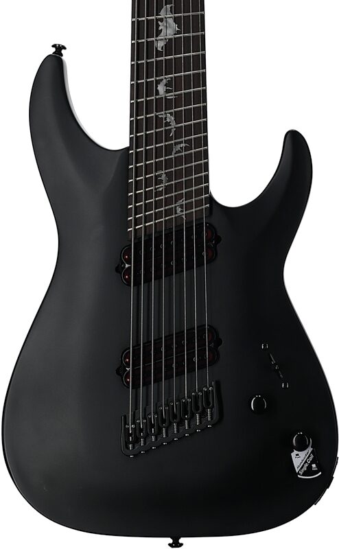 Schecter Damien-8 Multiscale Electric Guitar, 8-String, Satin Black, Body Straight Front