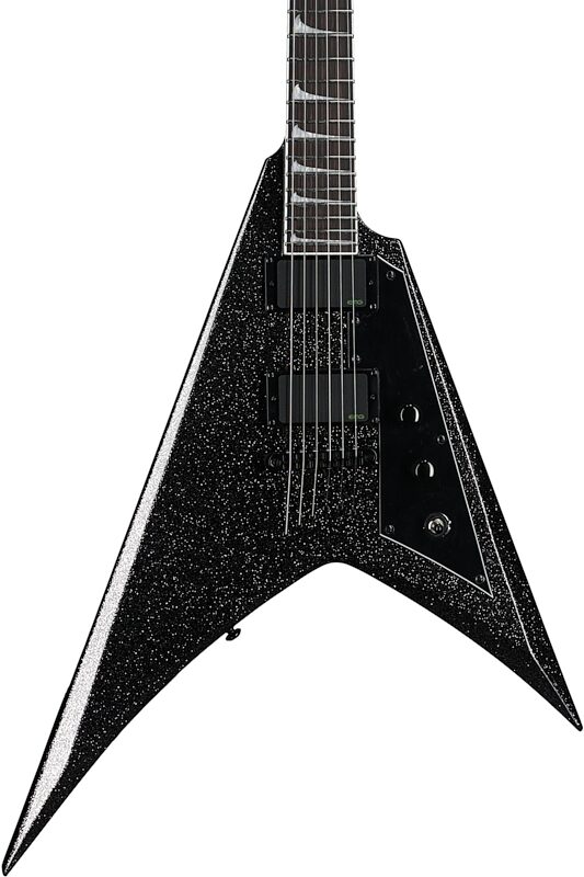 ESP LTD Kirk Hammett KH-V Electric Guitar (with Case), Black Sparkle, Body Straight Front