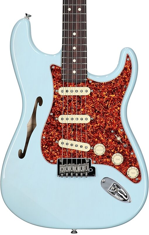 Fender Limited Edition American Professional II Stratocaster Thinline Electric Guitar (with Case), Transparent Daphne, Body Straight Front