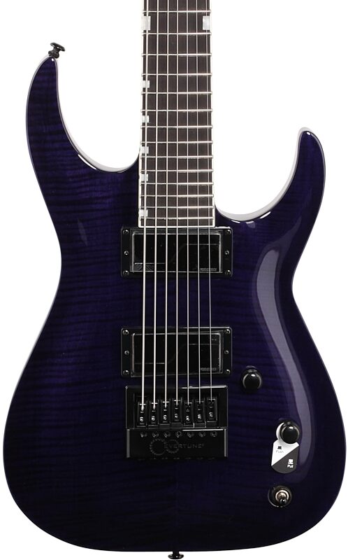 ESP LTD Brian Head Welch SH-7 Electric Guitar, 7-String (with Case), See-Thru Purple, Body Straight Front