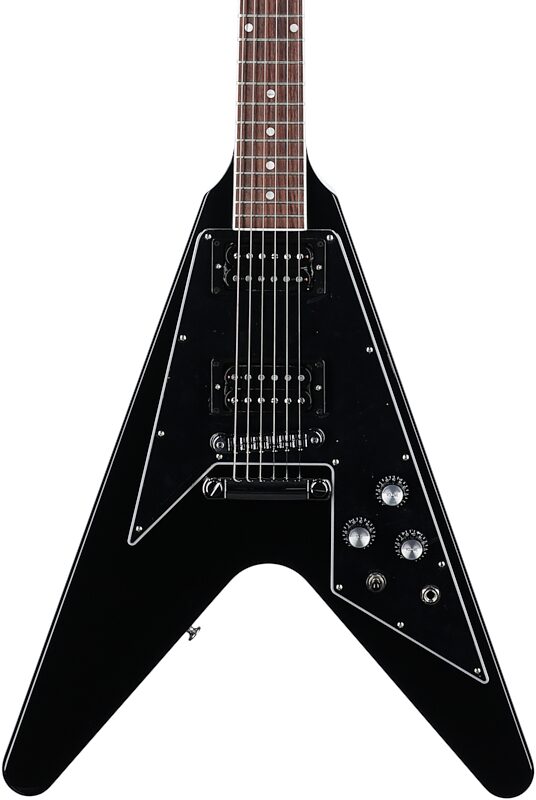 Gibson Limited Edition '70s Flying V Electric Guitar (with Case), Ebony, Body Straight Front