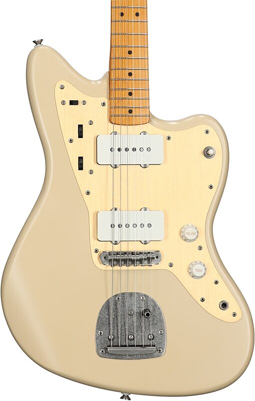 Squier 40th Anniversary Vintage Edition Jazzmaster Electric Guitar (Maple Fingerboard), Desert Sand, Body Straight Front