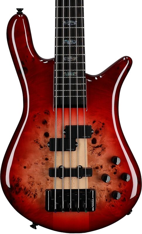 Spector Euro 5 Custom Electric Bass (with Gig Bag), 5-String, Natural Red Burst Gloss, Body Straight Front