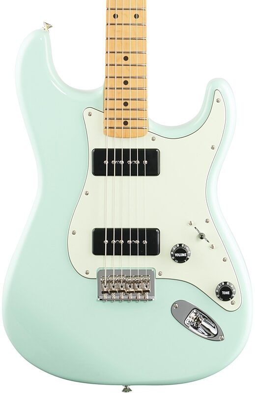 Fender Noventa Stratocaster Electric Guitar (with Gig Bag), Surf Green, Body Straight Front