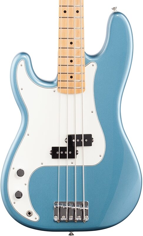 Fender Player Precision Electric Bass, Left-Handed (Maple Fingerboard), Tidepool, Body Straight Front