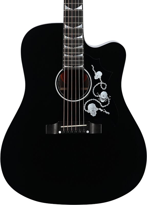 Gibson Limited Edition Dave Mustaine Songwriter Signed Acoustic-Electric Guitar, Ebony, Scratch and Dent, Body Straight Front
