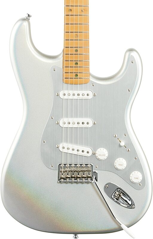 Fender H.E.R. Stratocaster Electric Guitar (with Gig Bag), Chrome Glow, Body Straight Front