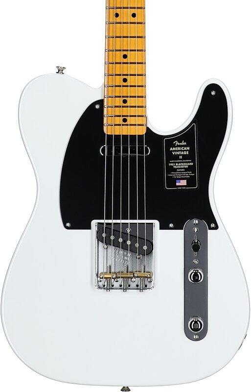 Fender American Vintage II 1951 Telecaster Electric Guitar, Maple Fingerboard (with Case), Prototype White, Body Straight Front