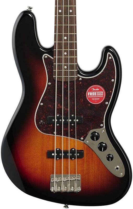 Squier Classic Vibe '60s Jazz Electric Bass, with Laurel Fingerboard, 3-Color Sunburst, Body Straight Front