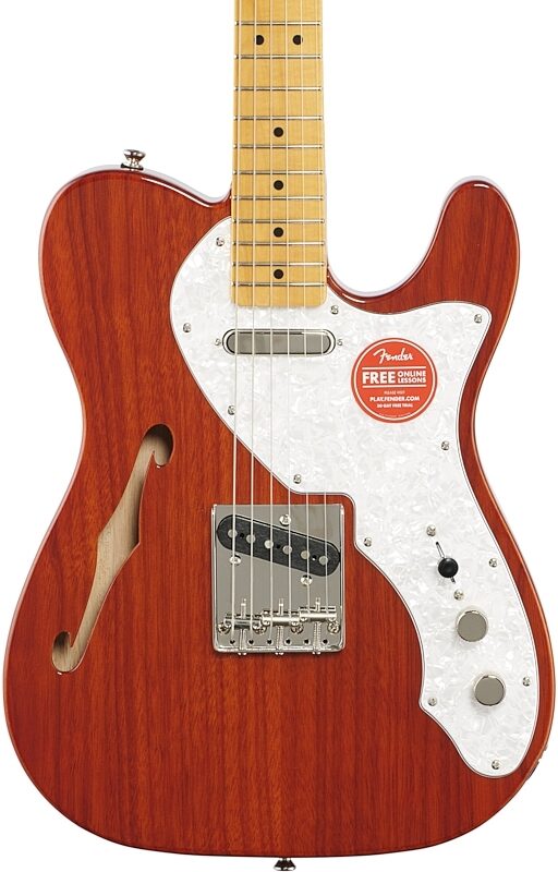 Squier Classic Vibe '60s Thinline Telecaster Electric Guitar, with Maple Fingerboard, Natural, Body Straight Front